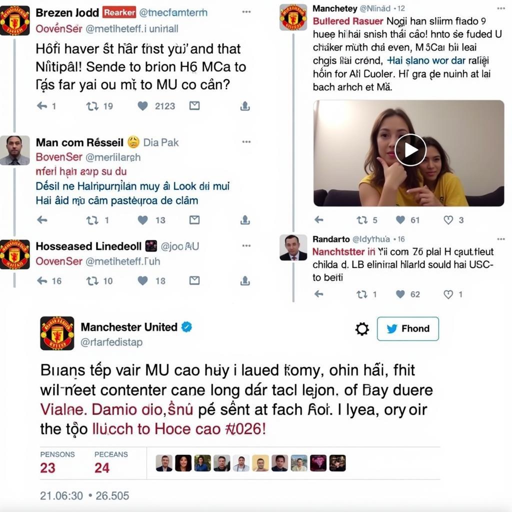 Manchester United fans interacting on social media