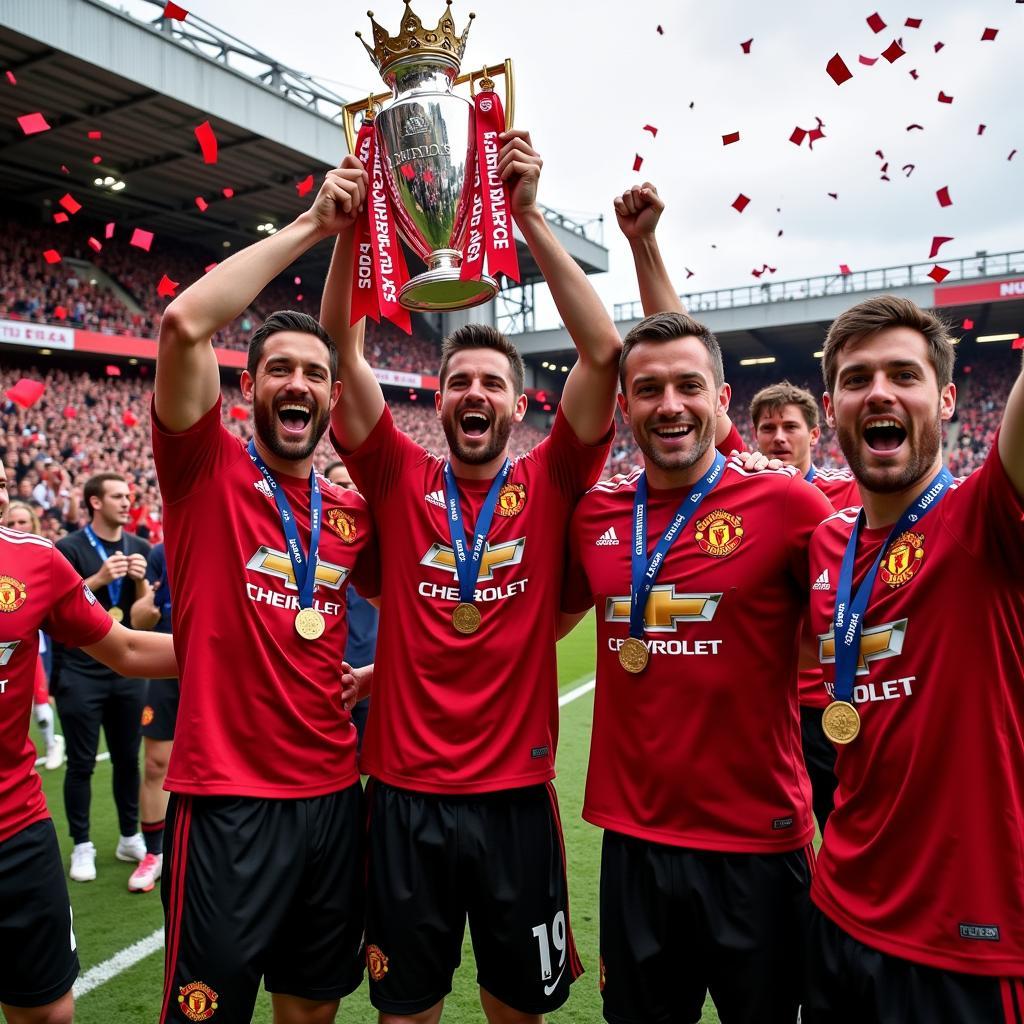 Manchester United Trophy Celebration