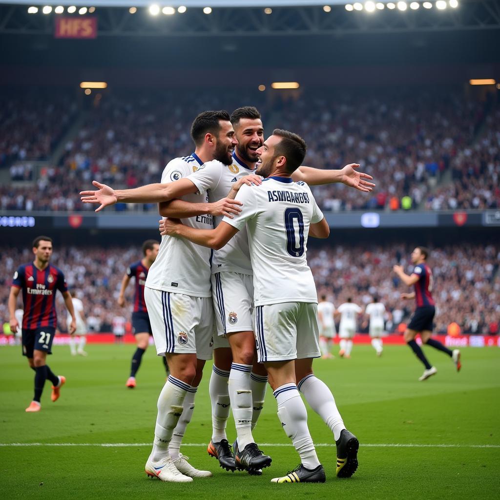 Marco Asensio celebrating a goal for Real Madrid