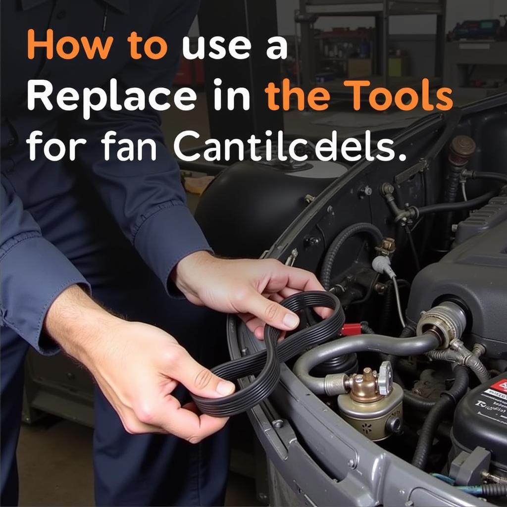 Mechanic Replacing a Car Fan Belt