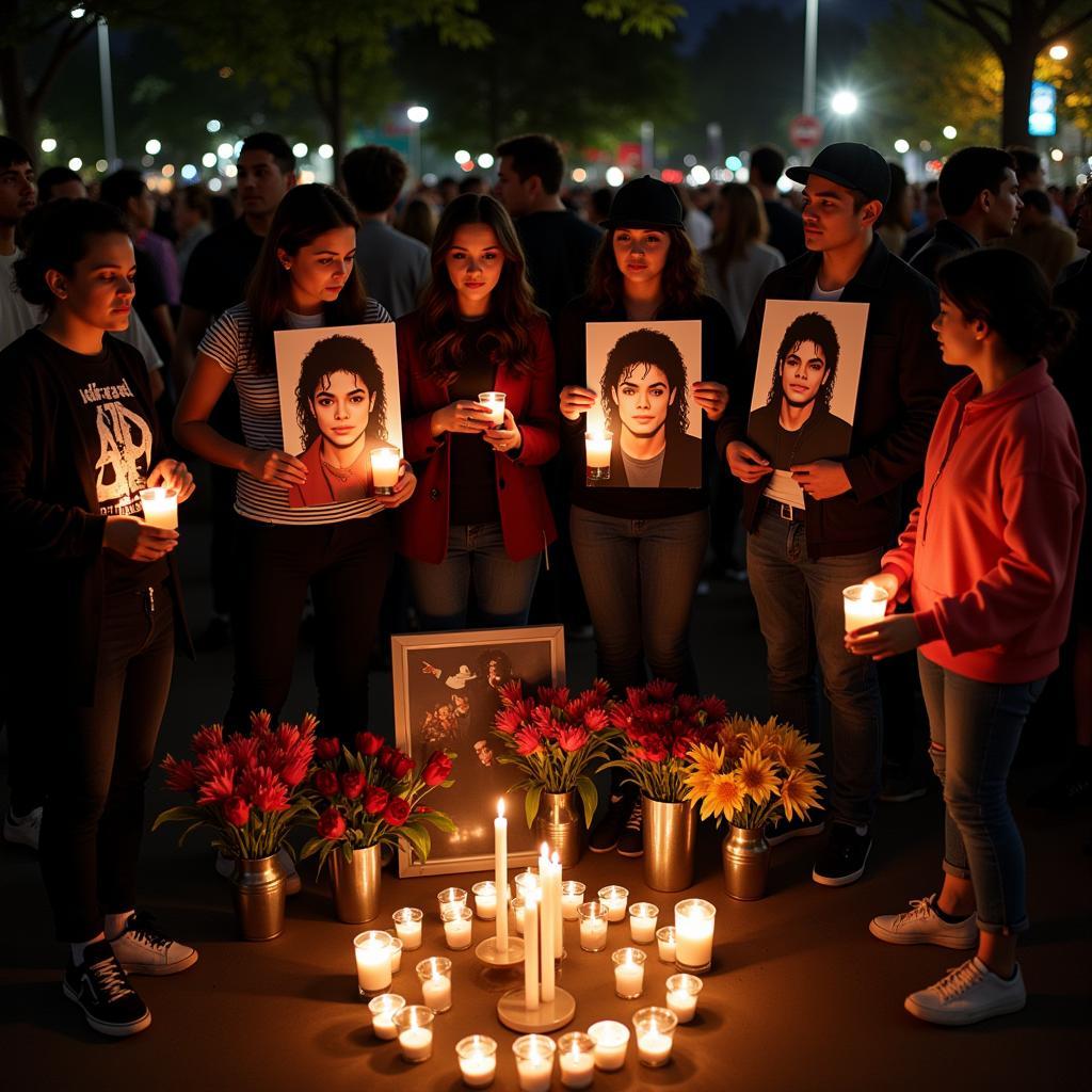 Fans Paying Tribute to Michael Jackson