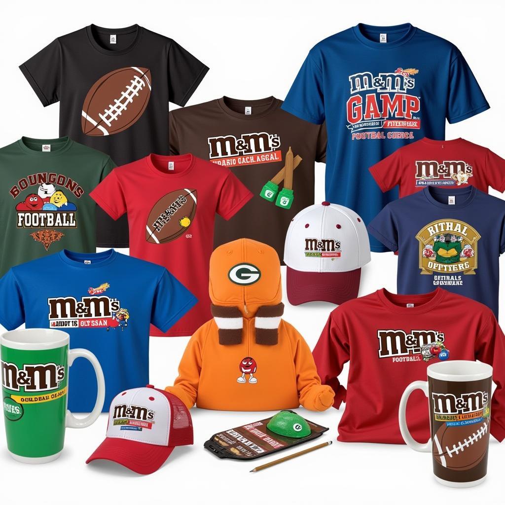 M&Ms branded football merchandise