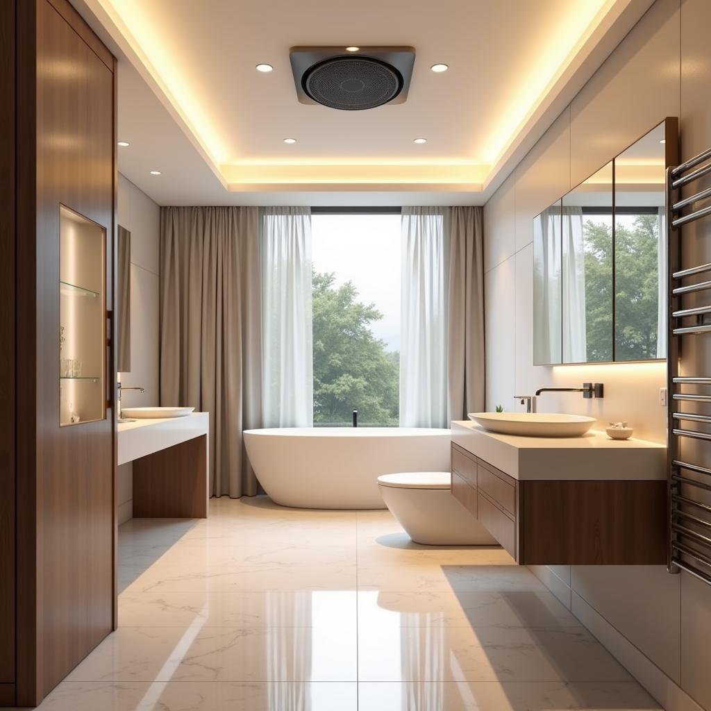 Modern Bathroom with Bluetooth Speaker Fan