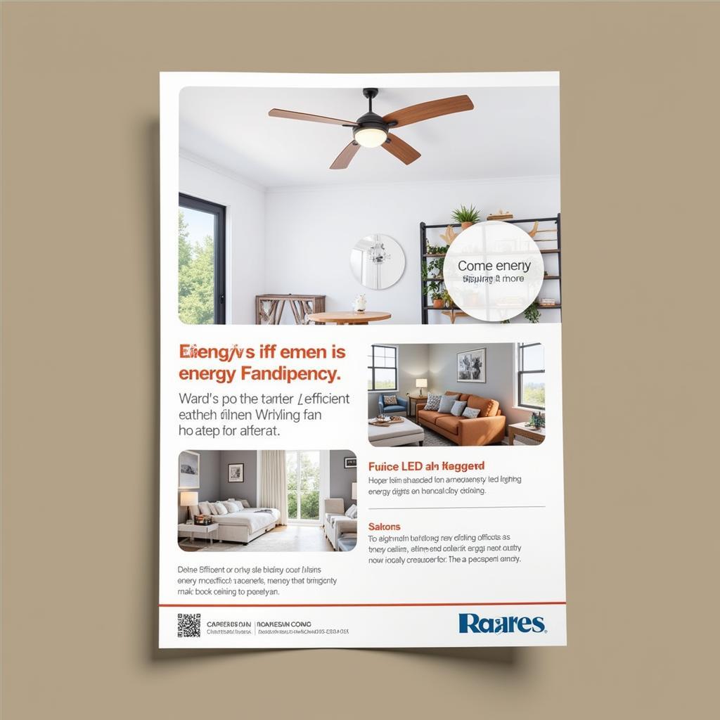 Modern Ceiling Fan Advertisement Highlighting Energy Efficiency