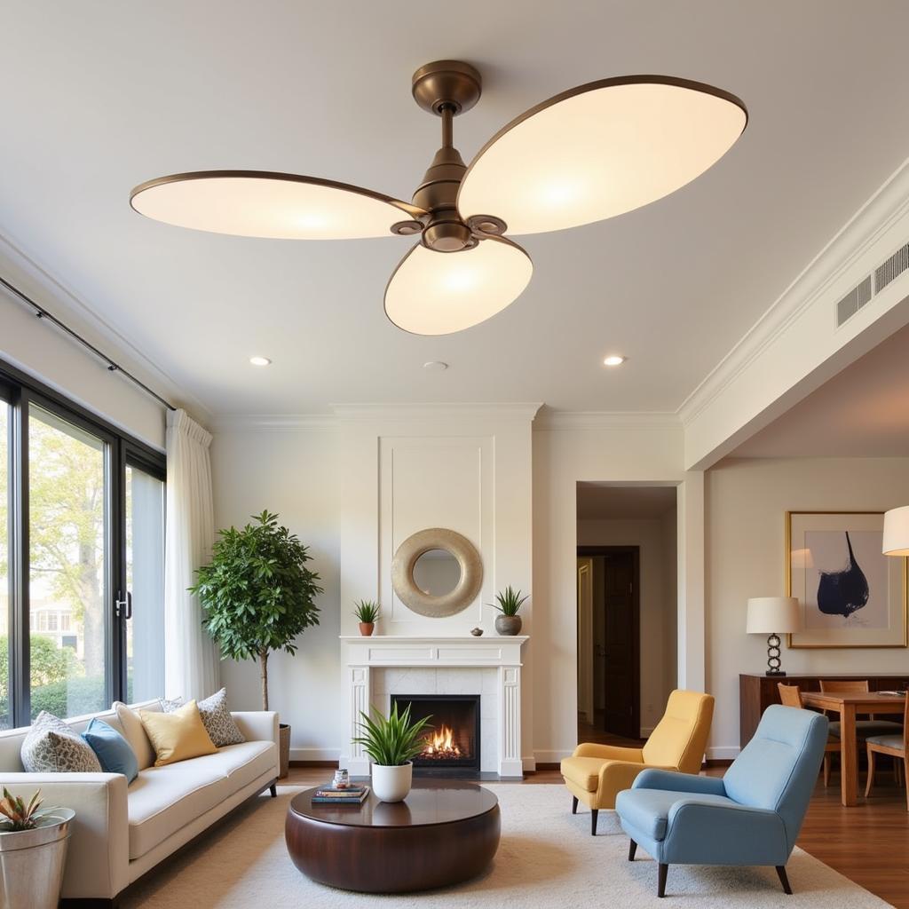 Modern Ceiling Fan in Living Room