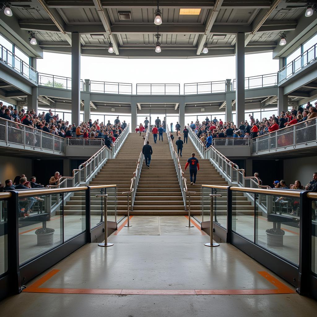 Modern Stadium Staircase Design for Fan Comfort