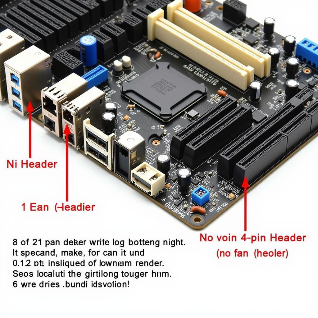 Motherboard with labeled 4-pin fan headers