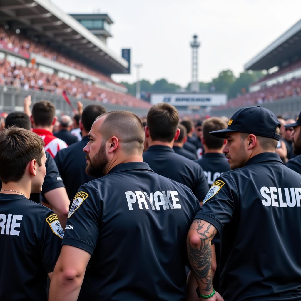 Security measures at a motorcycle racing event