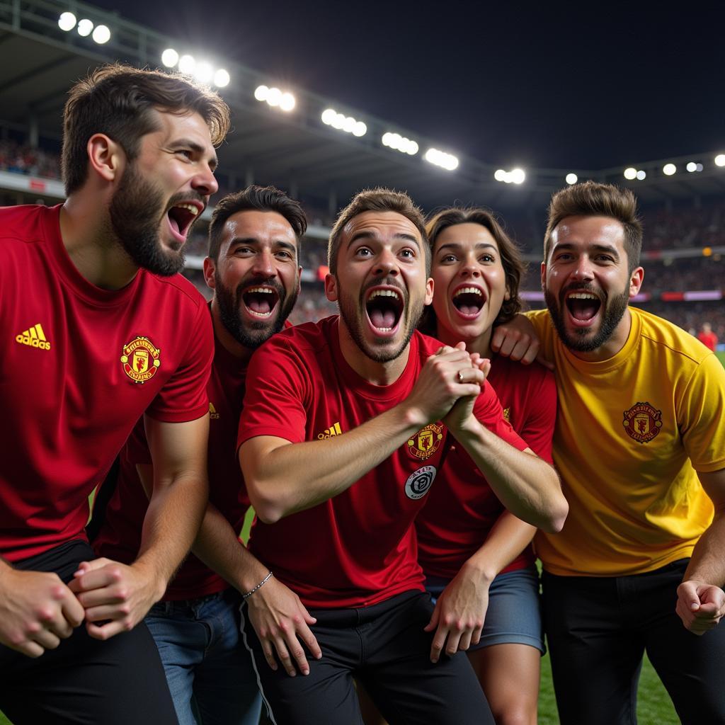 MU Fans Celebrating a Goal