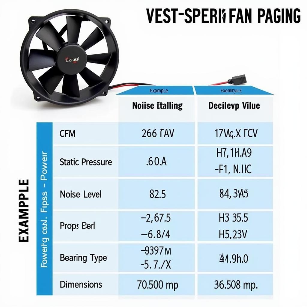 Fan Specifications Chart