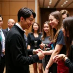 Nam Joo Hyuk interacting with fans at a fan meeting