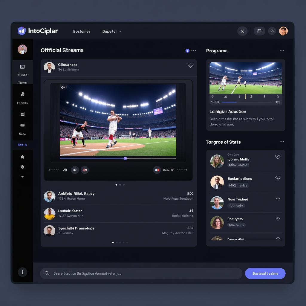 Official Live Streaming Platform Interface