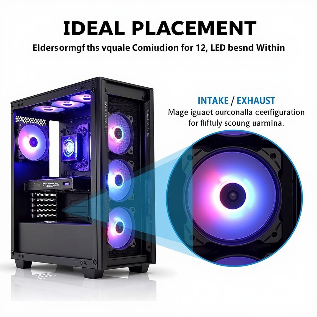 Optimal 12 LED Fan Placement for PC Case Airflow