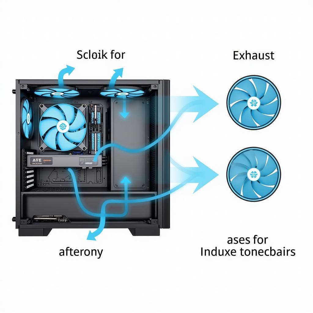 Diagram Illustrating Optimal Airflow with Six Fans