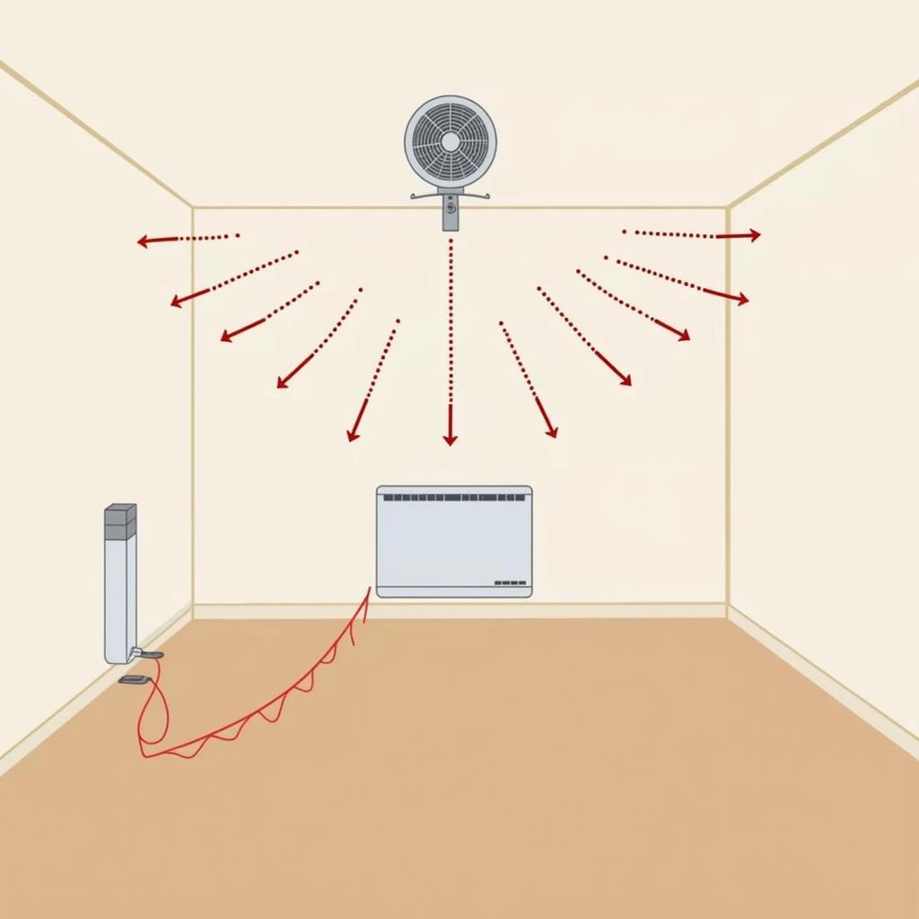 Optimal Fan and Heater Placement for Efficient Heating