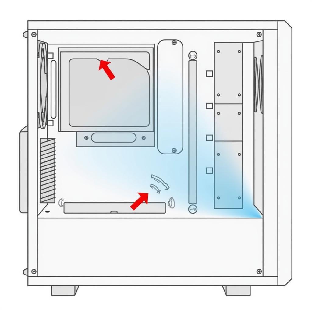 Optimized airflow for a football gaming PC