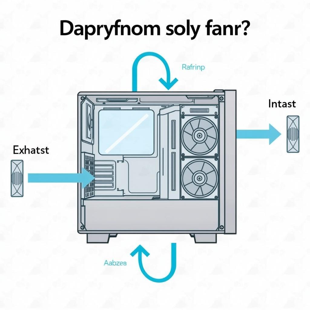 Diagram illustrating an optimized airflow setup in a PC case with strategically placed intake and exhaust fans