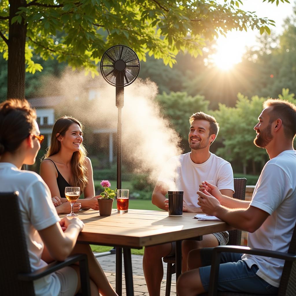 Outdoor Misting Fan on Patio