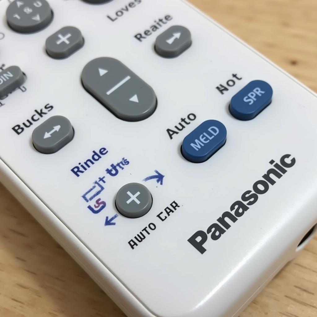 Panasonic AC Remote with Auto Fan Button Highlighted