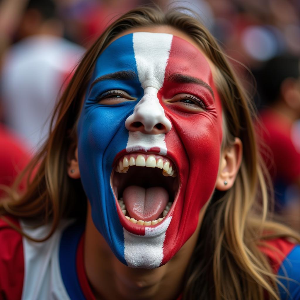 Passionate Football Fan Celebrating a Goal