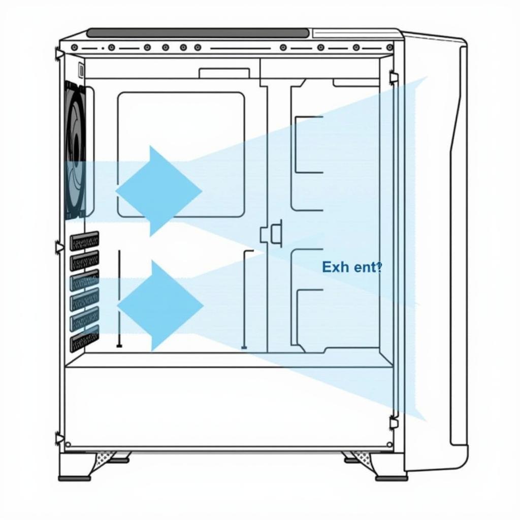 PC Case with optimal airflow using front and rear fans