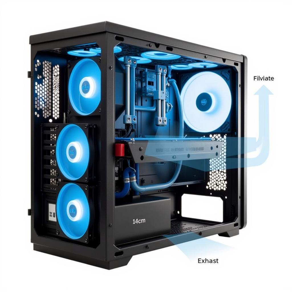 PC Case with 14cm Fans Installed