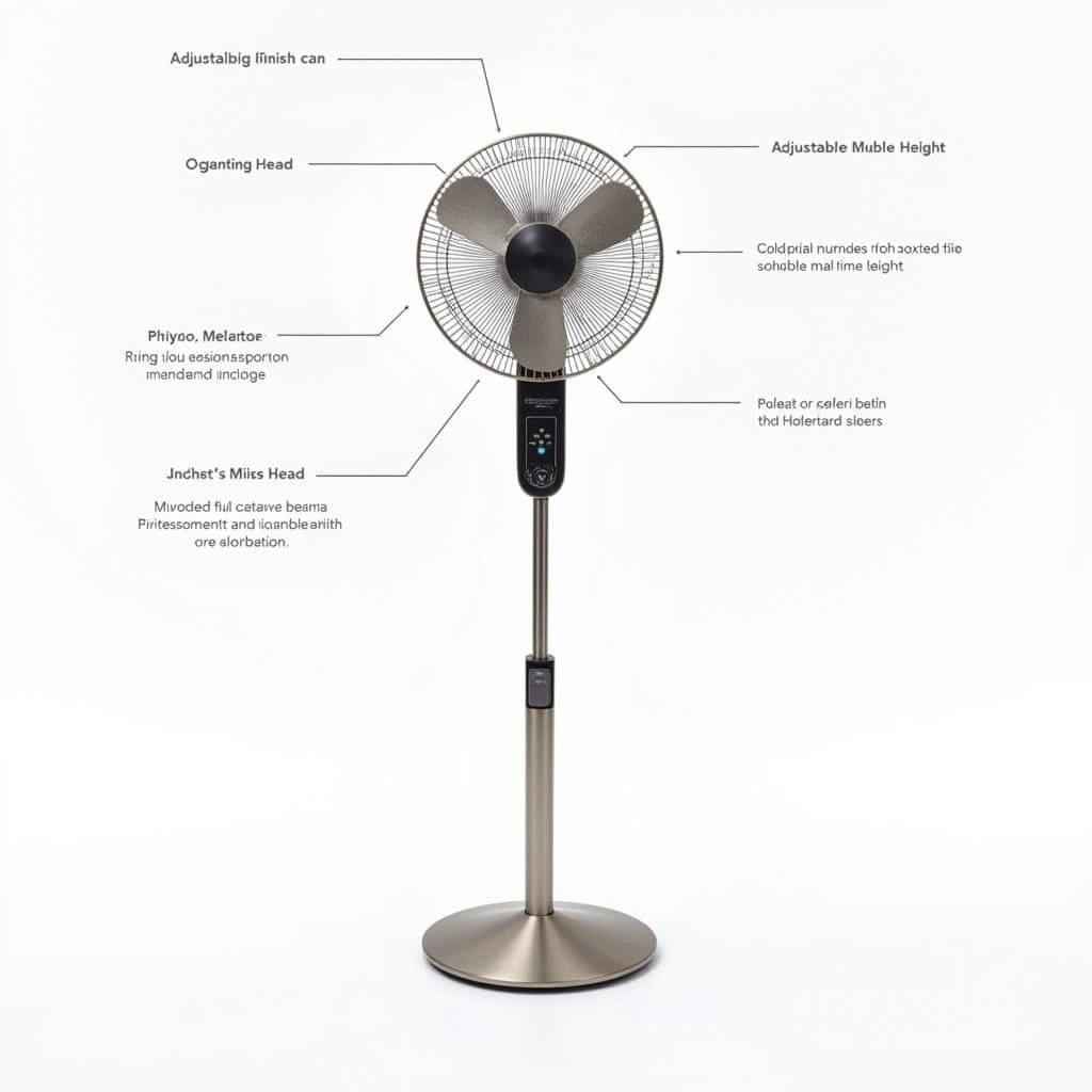 Pedestal Fan with Metallic Finish 2018