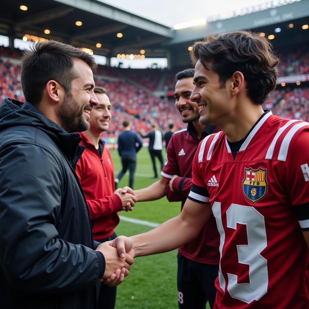 Positive Fan Interactions at a Football Stadium