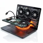 Powerful Fan Laptop Cooling System Design