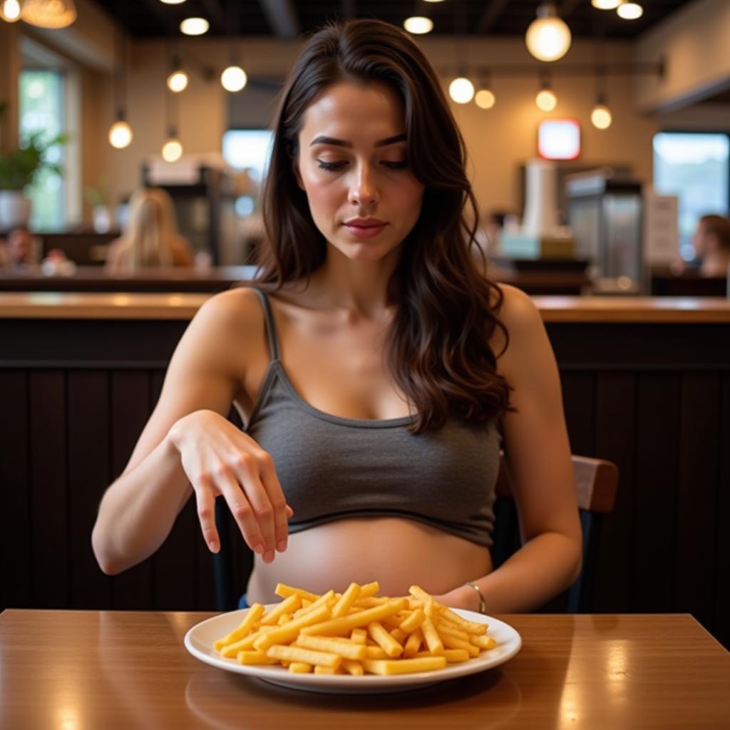 Pregnant Woman Craving French Fries