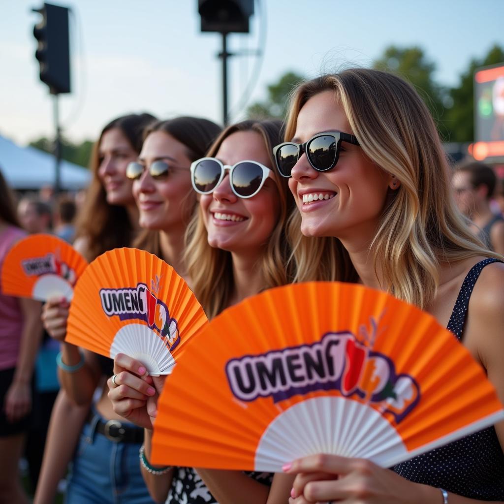 Promotional Fans at an Outdoor Concert