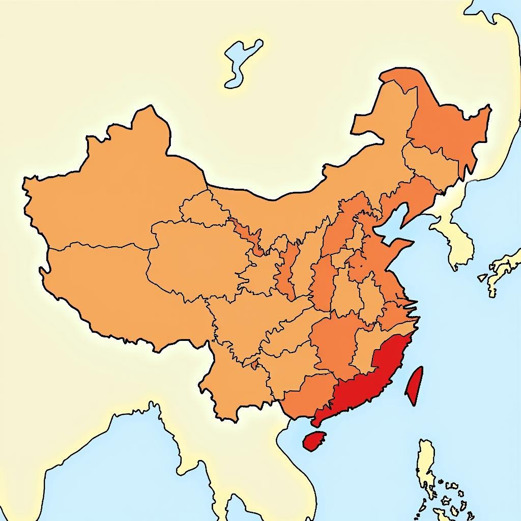 Map showing the impact of Qingli Reforms