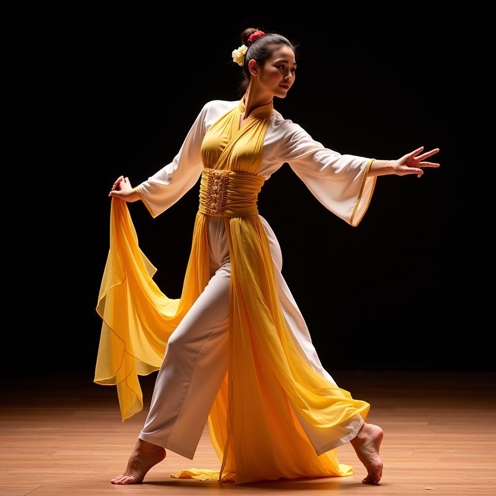 Quạt Giấy in Traditional Vietnamese Dance