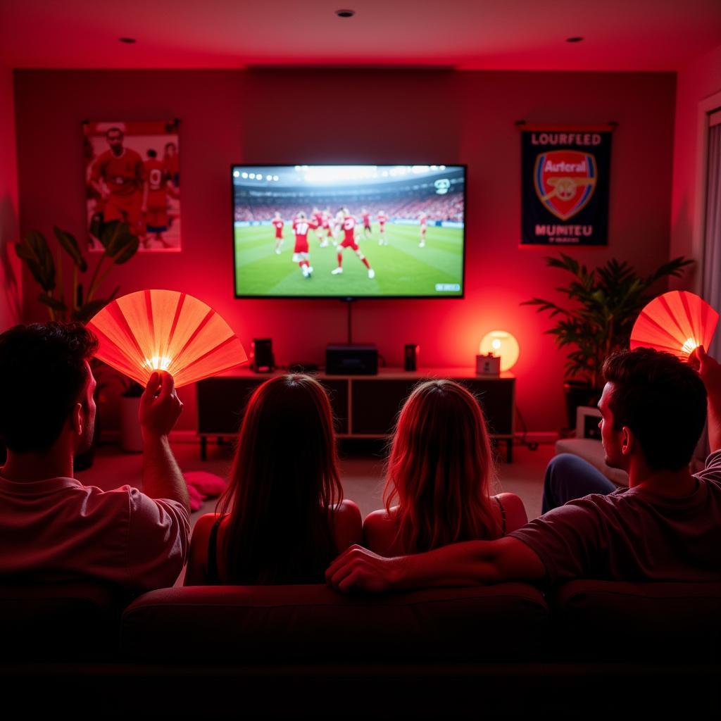 Red LED Fans Light Up a Home Viewing Party