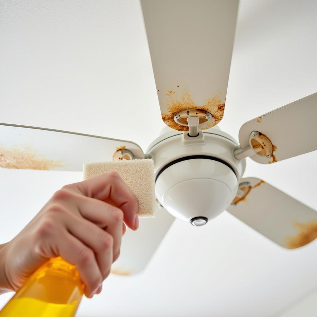 Removing Stubborn Stains from Ceiling Fan Blades