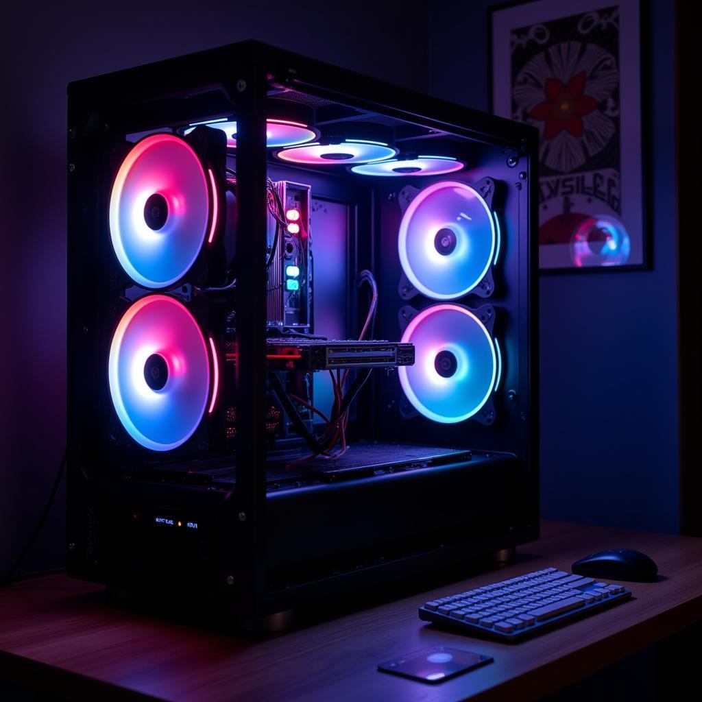 Completed PC Build with RGB Fans