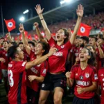 Saigon FC fans celebrating a victory