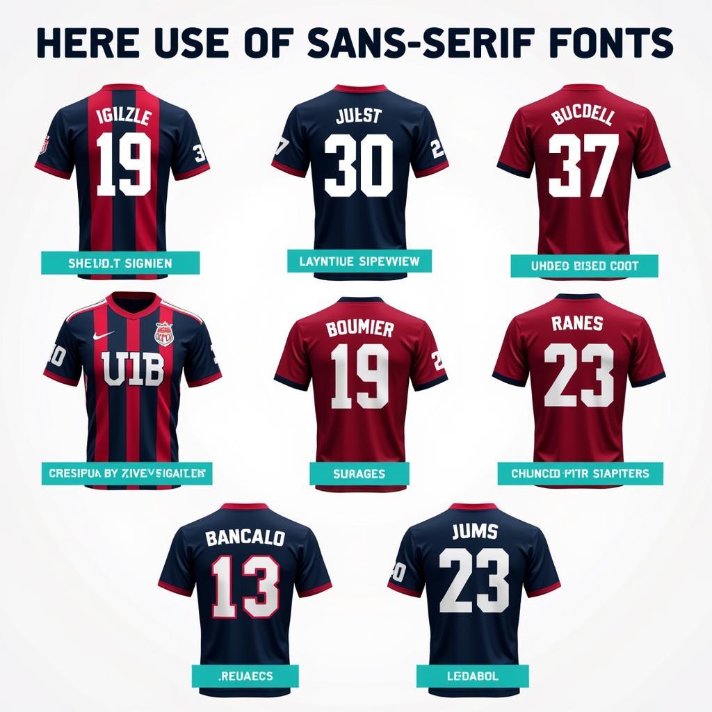 Sans-serif Font on Football Jersey Numbers