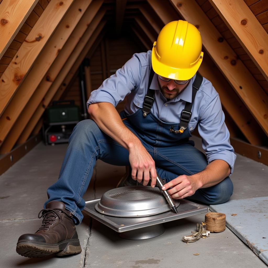 Seattle Attic Fan Technician Performing Repair