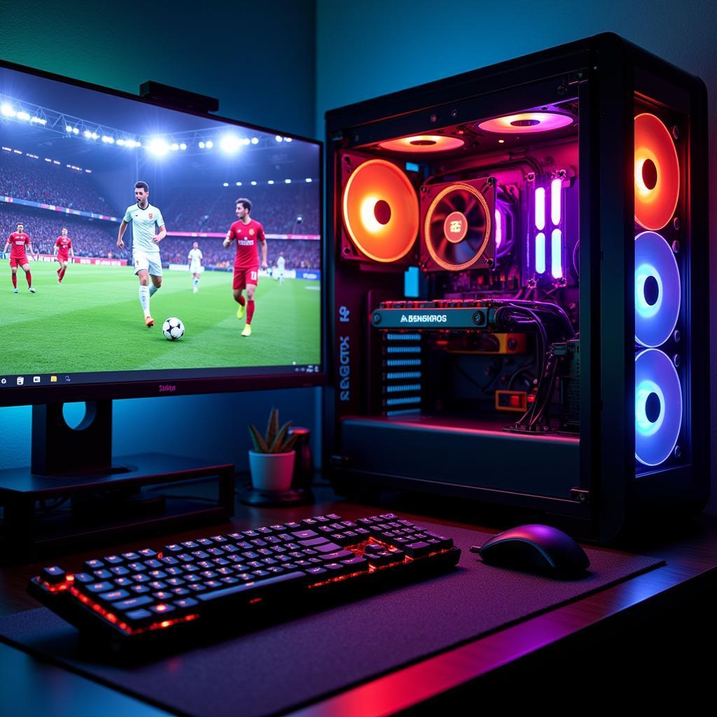 Segotep RGB Fan in a Football-Themed PC Setup