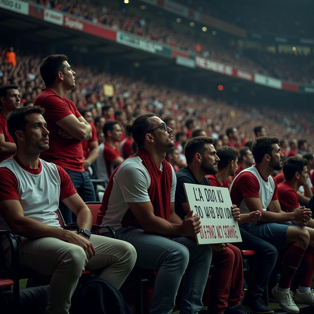 Football Fans Staging a Silent Protest