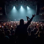 Singer and Fan Singing in Unison at a Concert