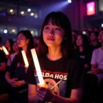 Sleeping Japanese Fan Girl at Concert