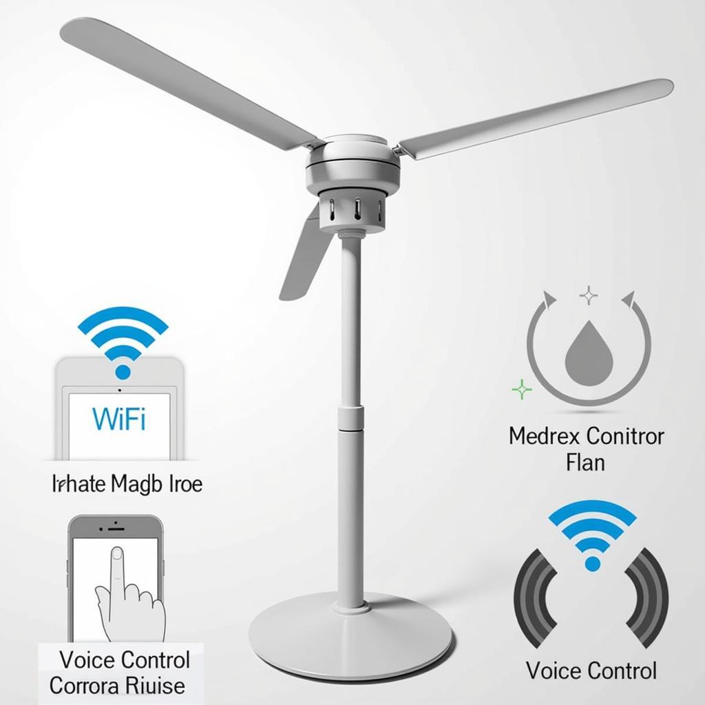 Smart Electric Fan with Wi-Fi Connectivity and Voice Control