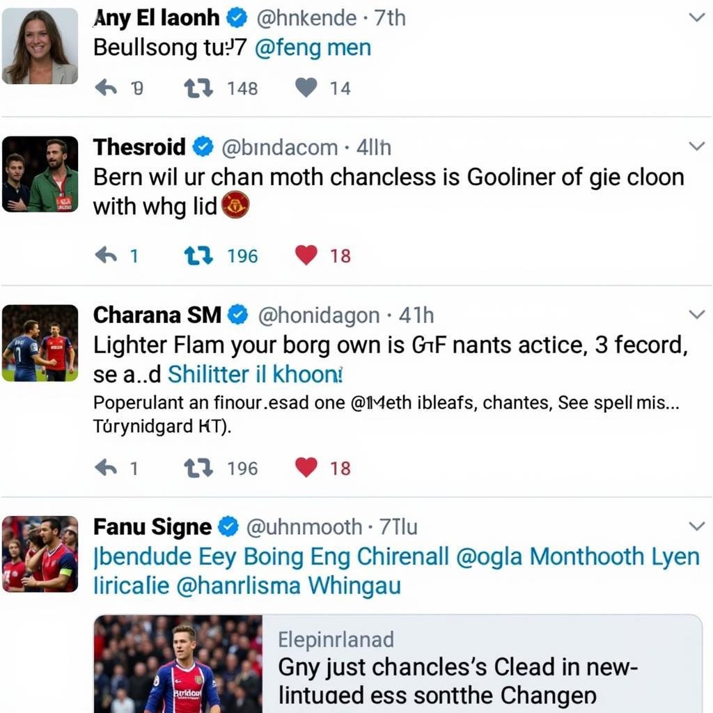 Social media posts showcasing football fan chants