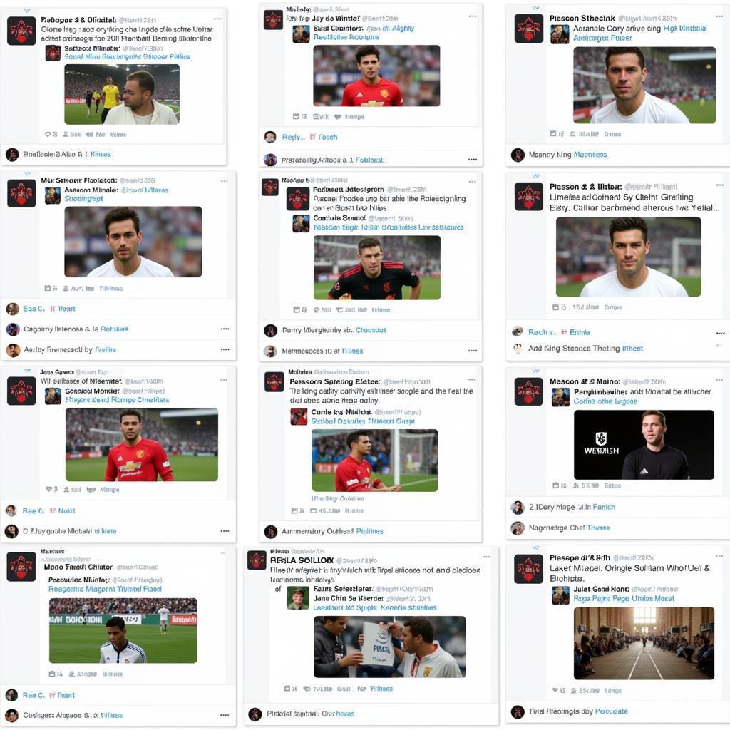 Fans interacting with a brand on social media platforms related to football