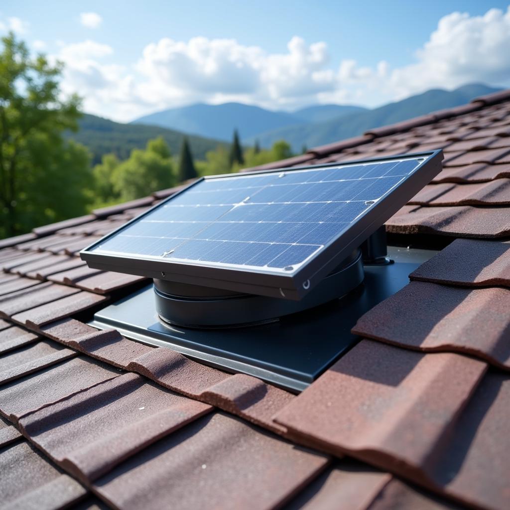 Solar-Powered Attic Fan on a Japanese Residential Building