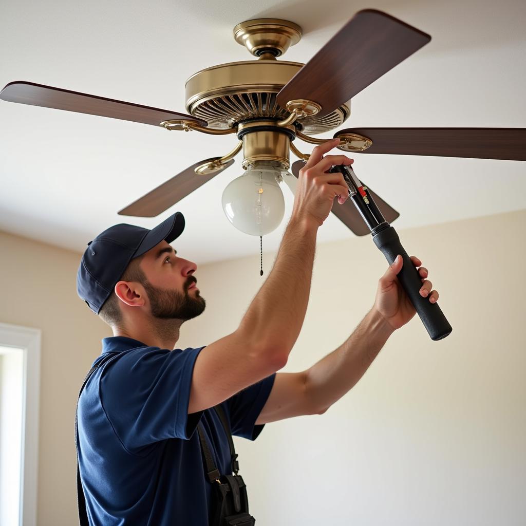 St. Louis Electrician Installing a Ceiling Fan