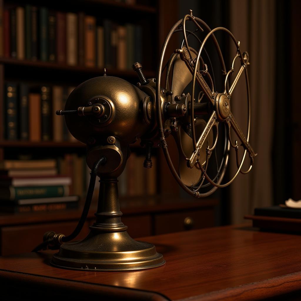 Steampunk Desk Fan with Adjustable Speed Settings