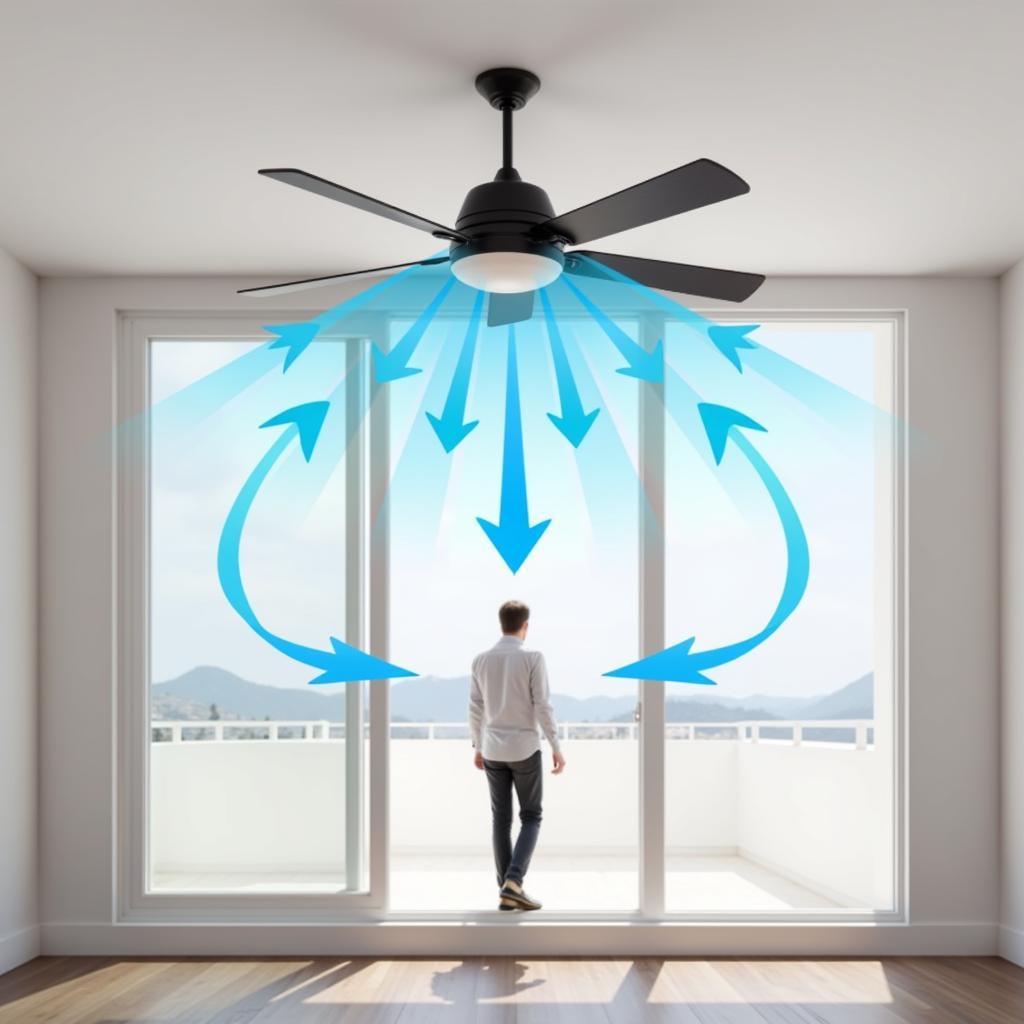 Summer Fan Direction: Downward Airflow